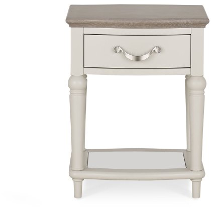 Montreux Grey Washed Oak & Soft Grey Lamp Table With Drawer