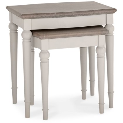 Montreux Grey Washed Oak & Soft Grey Nest Of Lamp Tables Montreux Grey Washed Oak & Soft Grey Nest Of Lamp Tables