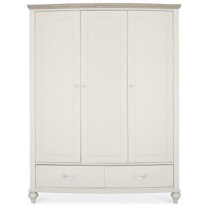 Ashley Grey Washed Oak & Soft Grey Triple Wardrobe