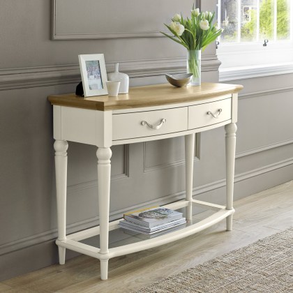 Ashley Pale Oak & Antique White Console Table With Drawers