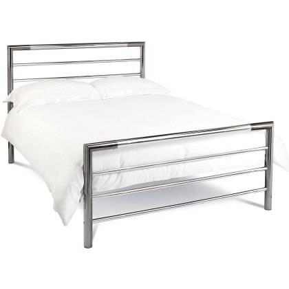 Urban Shiny Nickel & Black Nickel Bedstead King 150cm Urban Shiny Nickel & Black Nickel Bedstead King 150cm