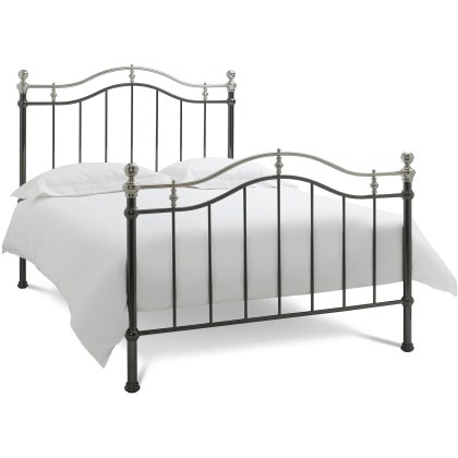 Chloe Black & Shiny Nickel Bedstead Double 135cm Chloe Black & Shiny Nickel Bedstead Double 135cm