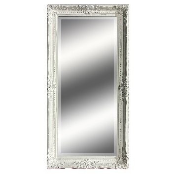 Small Wood Frame With Bevel Mirror - Antique White Small Wood Frame With Bevel Mirror - Antique White