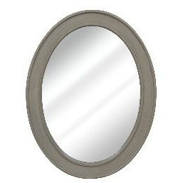 Oval Heritage Mirror - Grey With Gold Distress Oval Heritage Mirror - Grey With Gold Distress