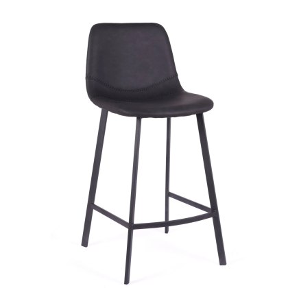 Vintage Black Pu Counter Stool Vintage Black Pu Counter Stool