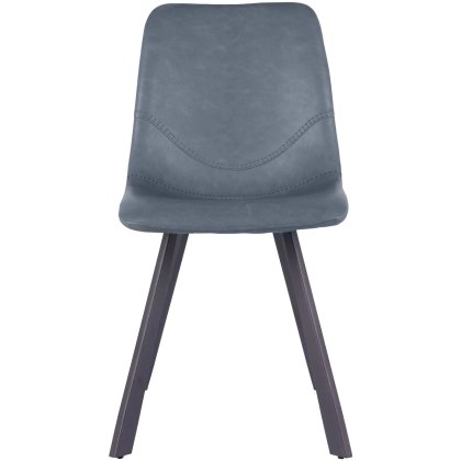 Vintage Blue Pu Chair with Metal Leg Vintage Blue Pu Chair with Metal Leg