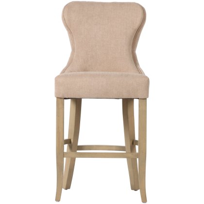 Guia Beige Button Back Counter Stool (With Piping) Guia Beige Button Back Counter Stool (With Piping)