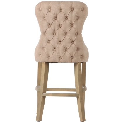 Guia Beige Button Back Counter Stool (With Piping) Guia Beige Button Back Counter Stool (With Piping)