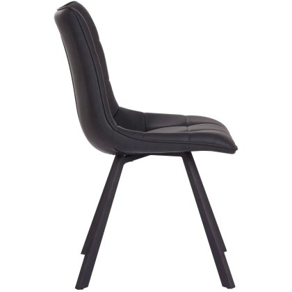 Louise Pu Vintage Black Chair with Anthracite Grey Metal Leg
