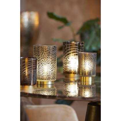Tafellamp LED 10x125 cm ZEBRA glas grijs+goud (6 pieces) Tafellamp LED 10x125 cm ZEBRA glas grijs+goud (6 pieces)