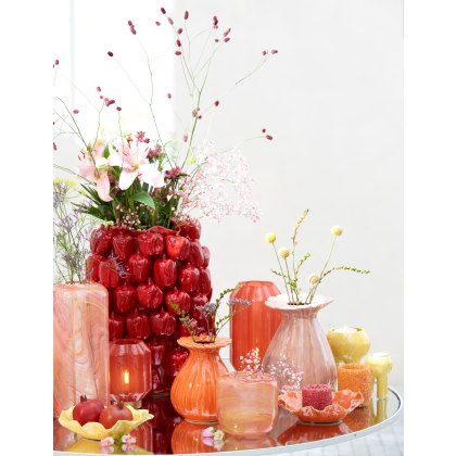 Vaas 15x325 cm SELENE glas helder+roodoranje (4 pieces) Vaas 15x325 cm SELENE glas helder+roodoranje (4 pieces)