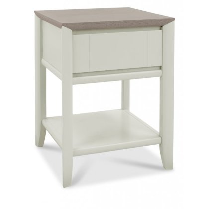 Bergen Grey Washed Oak & Soft Grey Lamp Table With Drawer Bergen Grey Washed Oak & Soft Grey Lamp Table With Drawer