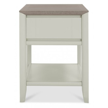 Palermo Grey Washed Oak & Soft Grey Lamp Table With Drawer