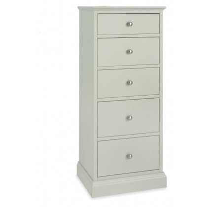 Ashby Soft Grey 5 Drawer Tall Chest