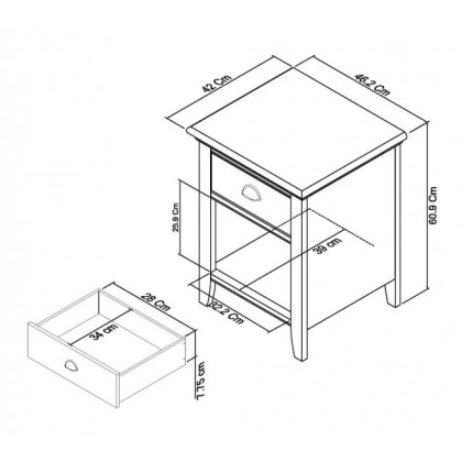 Montana White 1 Drawer Nightstand