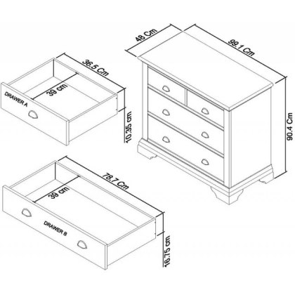 Montana White 2+2 Drawer Chest