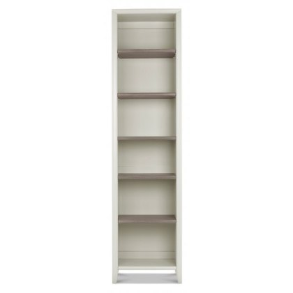 Palermo Grey Washed Oak & Soft Grey Narrow Bookcase