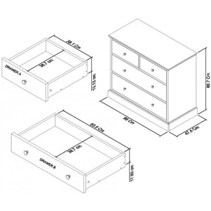 Ashby Soft Grey 2+2 Drawer Chest