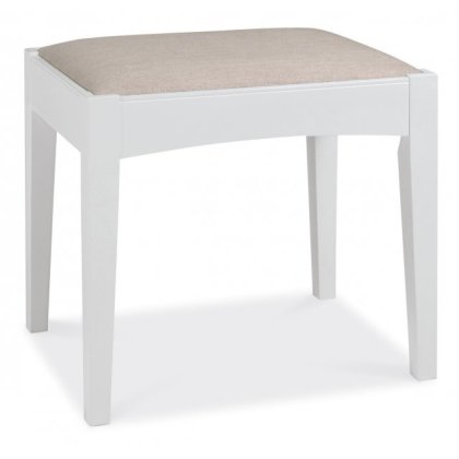 Hampstead White Stool - Pebble Grey Fabric Hampstead White Stool - Pebble Grey Fabric