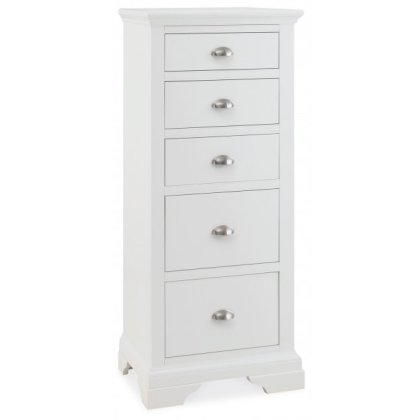 Hampstead White 5 Drawer Tall Chest