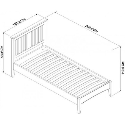 Montana White Bedstead Single 90cm