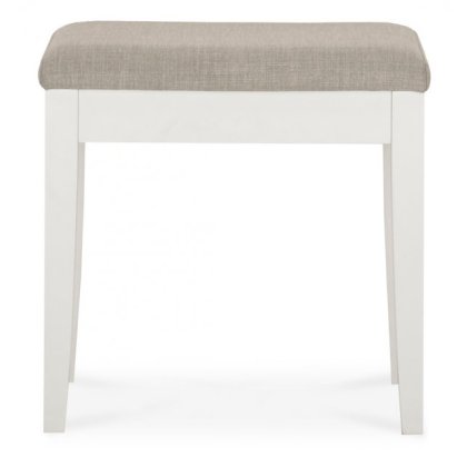 Rivendell White Stool - Pebble Grey Fabric