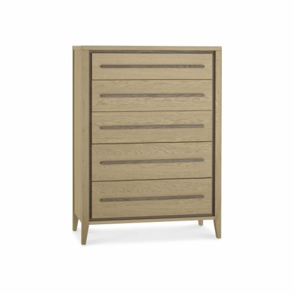 Rimini Aged Oak & Weathered Oak 5 Drawer Chest Rimini Aged Oak & Weathered Oak 5 Drawer Chest