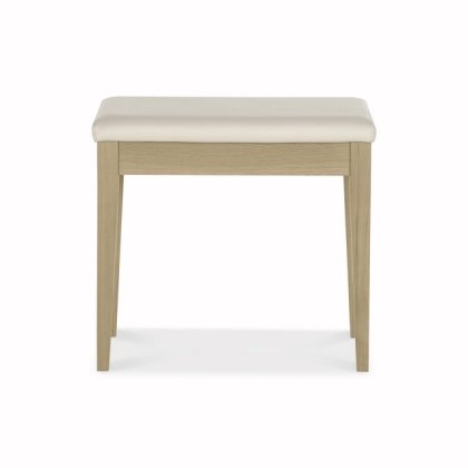 Oakland Aged Oak & Weathered Oak Stool - Ivory Bonded Leather