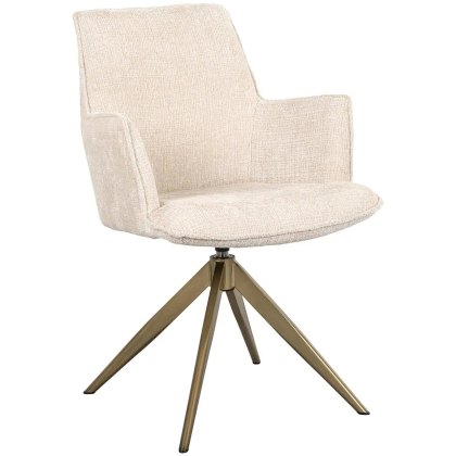 Dakota Swivel Chair Beige Chenille