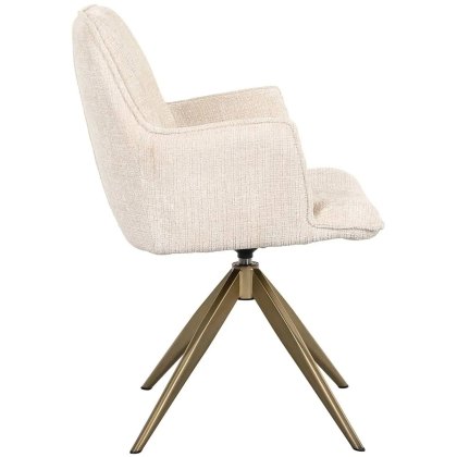Dakota Swivel Chair Beige Chenille