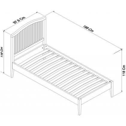 Rivendell Cotton Soft Grey Slatted Bedstead Double 90cm