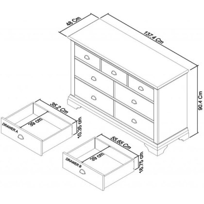 Hampstead White 3+4 Drawer Chest