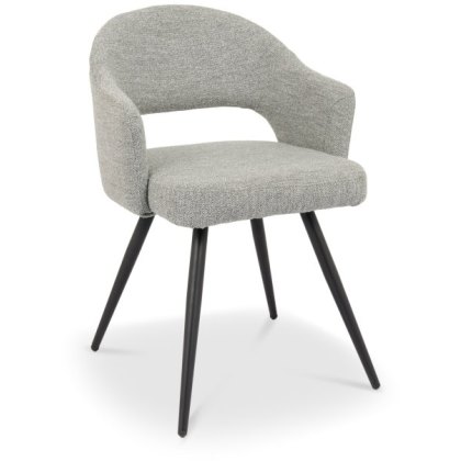 Sterling - Grey Boucle Fabric Chair with Black Legs Sterling - Grey Boucle Fabric Chair with Black Legs