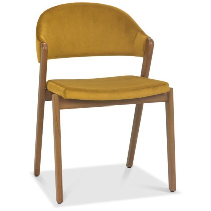 Camden Peppercorn Upholstered Arm Chair - Mustard Velvet Fabric