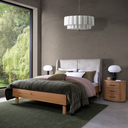 Vega Oak Upholstered Bedframe