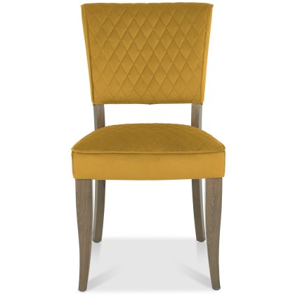 Logan Fumed Oak Upholstered Chair - Mustard Velvet Fabric Logan Fumed Oak Upholstered Chair - Mustard Velvet Fabric