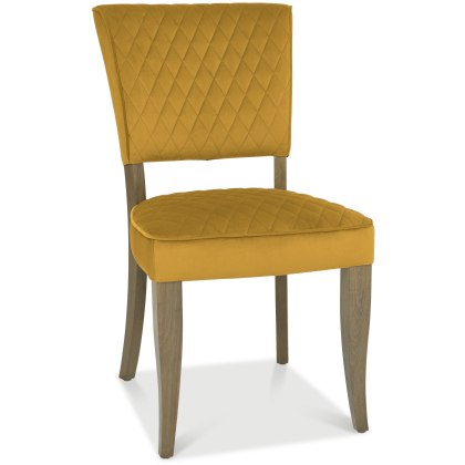 Logan Fumed Oak Upholstered Chair - Mustard Velvet Fabric Logan Fumed Oak Upholstered Chair - Mustard Velvet Fabric