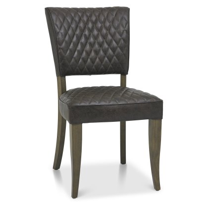 Logan Fumed Oak Upholstered Chair in Old West Vintage