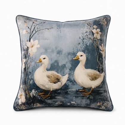 F+H Velvet Vintage Duck Pair Cushion 45 x 45cm