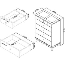 Atlanta Oak 4+2 Drawer Chest