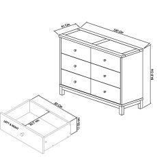 Atlanta Oak 6 Drawer Wide Chest