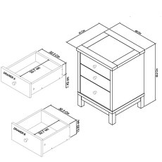 Atlanta Two Tone 3 Drawer Nightstand