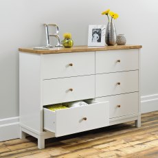 Atlanta Two Tone 6 Drawer Wide Chest