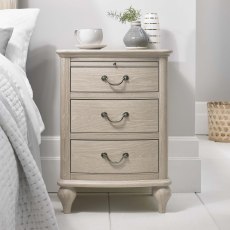 Bordeaux Chalk Oak 3 Drawer Nightstand