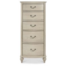 Bordeaux Chalk Oak 5 Drawer Tall Chest