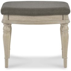 Bordeaux Chalk Oak Stool - Titanium Fabric