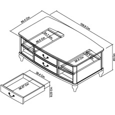 Bordeaux Chalk Oak Coffee Table With Drawers Bordeaux Chalk Oak Coffee Table With Drawers