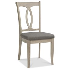 Bordeaux Chalk Oak Slat Dining Chair - Titanium Fabric (Pair) Bordeaux Chalk Oak Slat Dining Chair - Titanium Fabric (Pair)