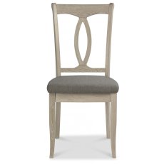 Bordeaux Chalk Oak Slat Dining Chair - Titanium Fabric (Pair) Bordeaux Chalk Oak Slat Dining Chair - Titanium Fabric (Pair)