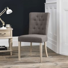 Bordeaux Chalk Oak Uph Chair - Titanium Fabric (Pair) Bordeaux Chalk Oak Uph Chair - Titanium Fabric (Pair)